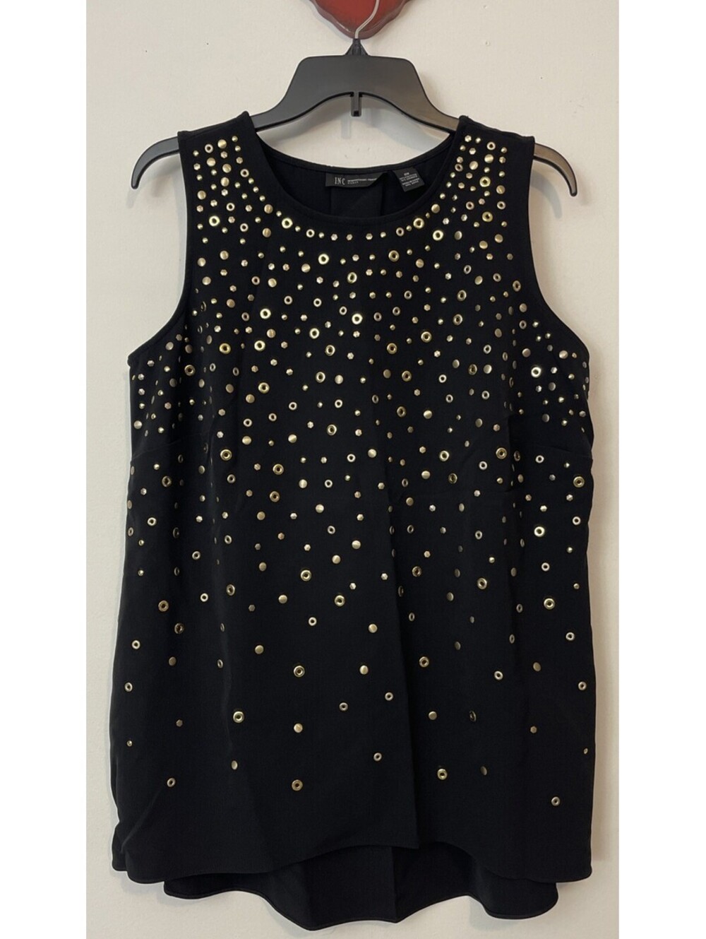 International Concepts Womens Size 0x Black Accented Sleeveless Blouse! A2410